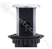 Блок розеток 12S 3 секции Серебро Механический d=100мм 2 USB АС