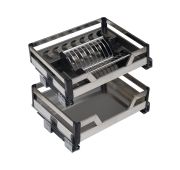 Корзина+сушка 60/2 с доводчиком, нерж.ст, PRIME LINE