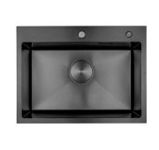 Мойка 600х450х210 (3,0мм) Нано Черный, AVIVA (коландер+сифон+дозатор)