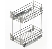 Корзина 400/2 полки ХРОМ + направл Актро с довод. Ш360хB530xГ450