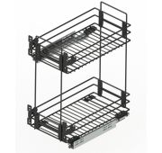 Корзина 400/2 полки ЧЕРНЫЙ + направл Актро с довод. Ш360хB530xГ450