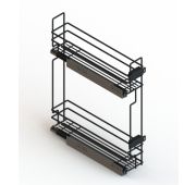 Корзина 200/2 полки ЧЕРНАЯ (Правая) + направл Квадро GTV c дов.