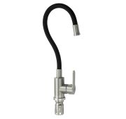 Смеситель кухонный 9216 MAGNUS ЧЕРНЫЙ, гибкий излив, из нержавеющей стали марки 304