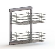 Выдвижная корзина 2-х уровневая, хром В515 Ш285 Г475