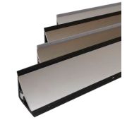 Мини плинтус алюмин. вогнутый Серебро/черный уплотн. L=3м Thermoplast (ф-ра 494-202)