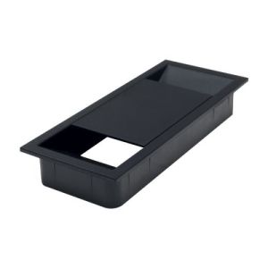 Розетка под кабель прямоугольная Черная